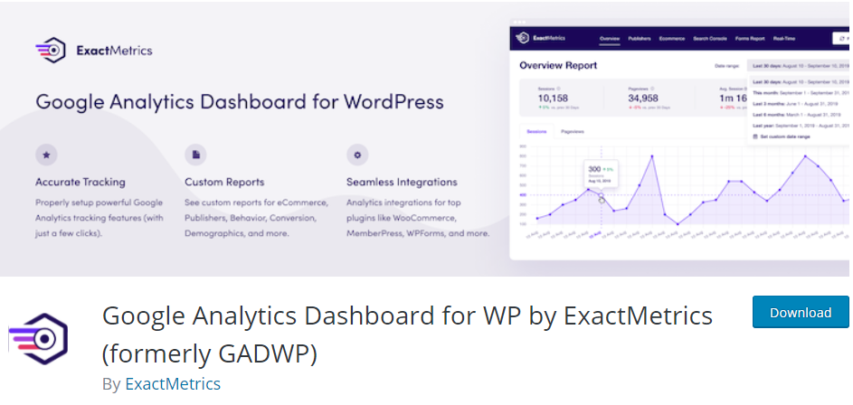 Google Analytics dashboard for WP
