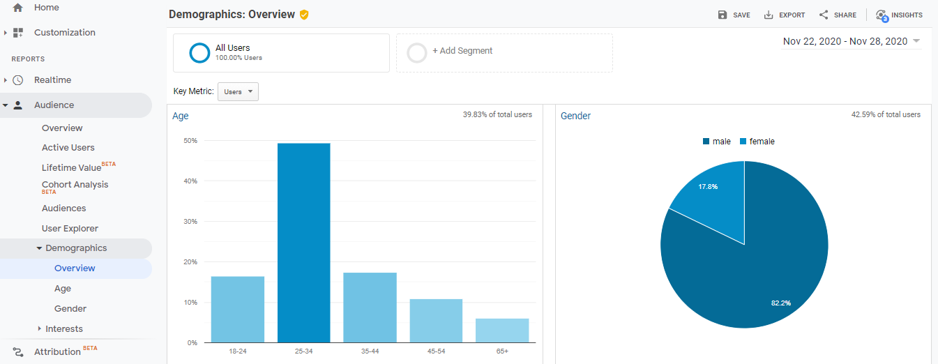 Google Analytics demographics