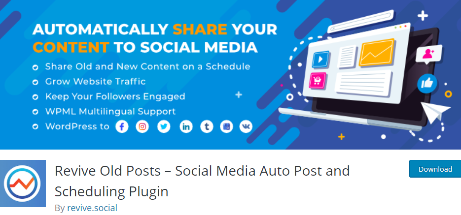 Revive Old Posts- Social Media Auto Post and Scheduling Plugin