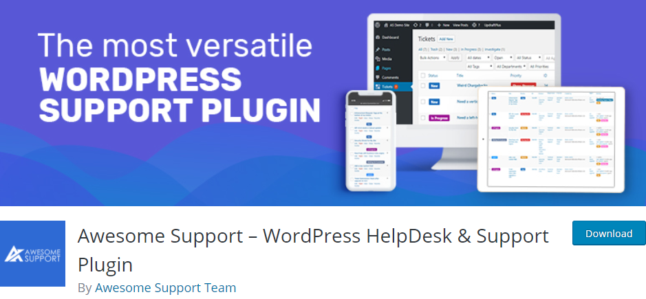 Awesome Support- WordPress HelpDesk & Support Plugin