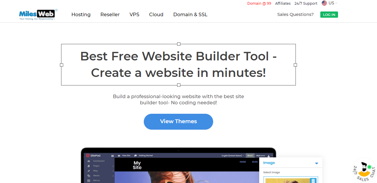 MilesWeb Website Builder addon