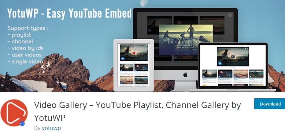Video Gallery - Youtube Playlist, Channel Gallery by YotuWp