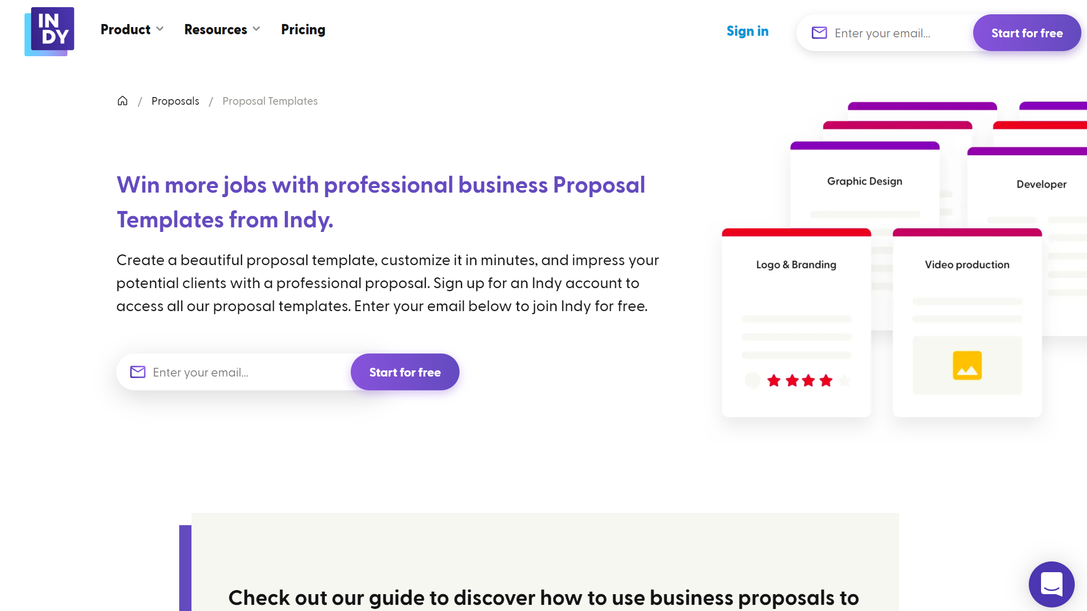 Indy proposal templates