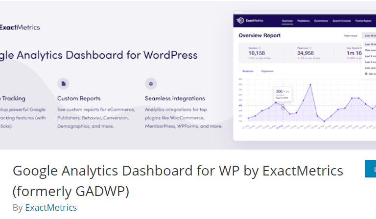 Google Analytics dashboard for WP