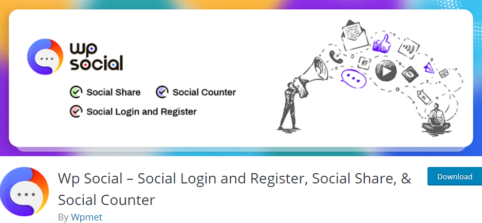Wp Social- Social Login and Register, Social Share & Social Counter