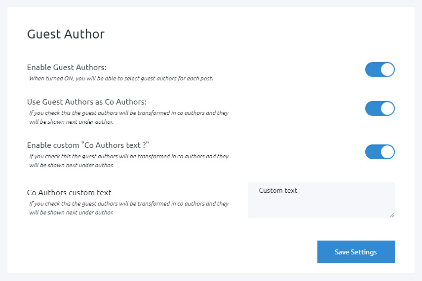 Guest Author options