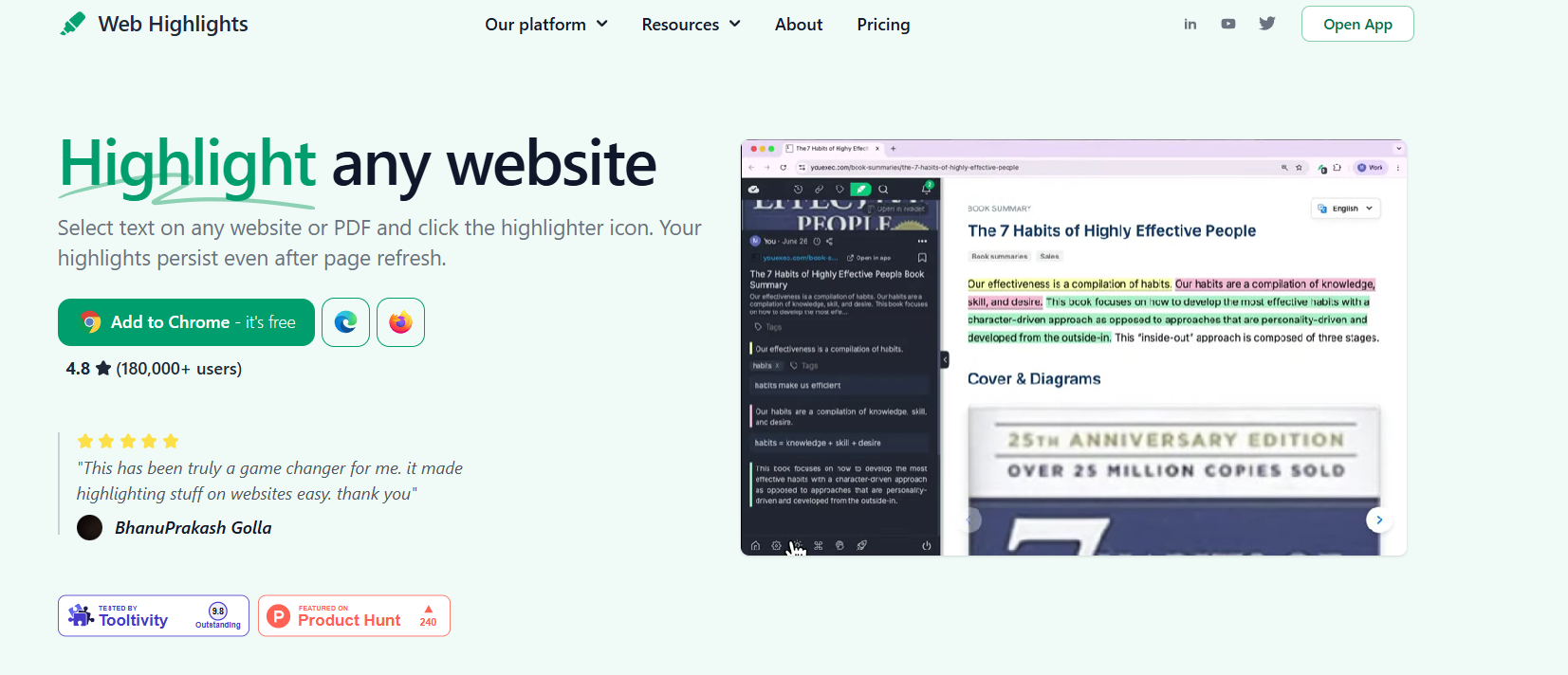 web highlights homepage