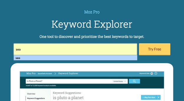 MOZ Keyword Explorer