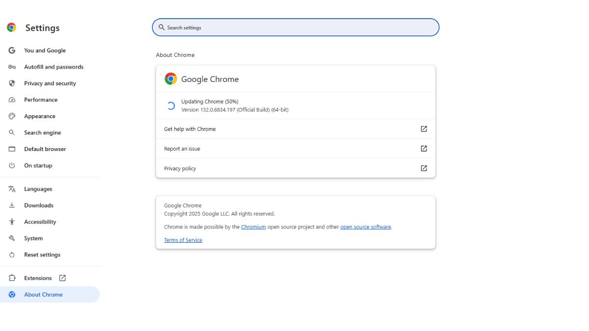 Update Google Chrome