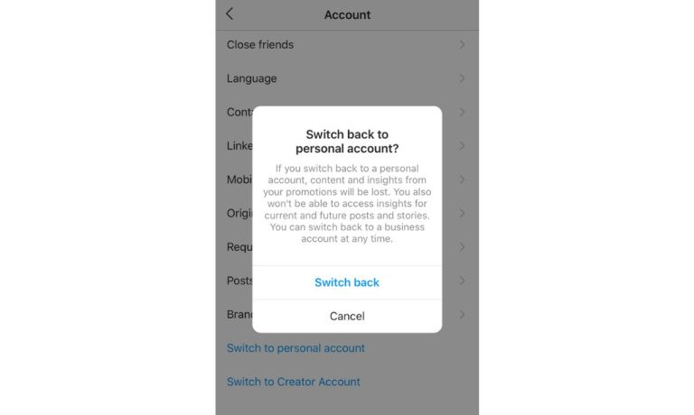 How to Switch Back to a Personal Account on Instagram