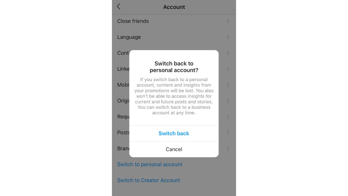 How to Switch Back to a Personal Account on Instagram