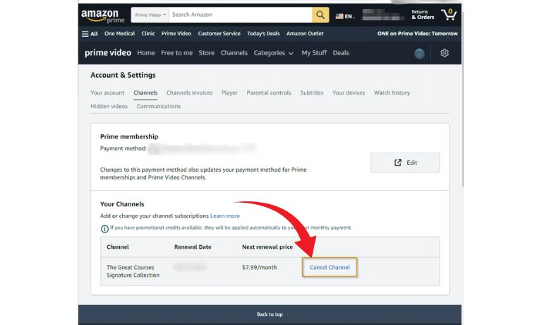 How to Find and Manage Channel Subscriptions on Prime Video (Desktop Computer)