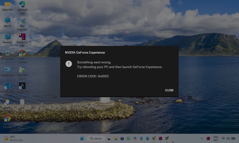 What Is GeForce Experience Error Code 0x0003