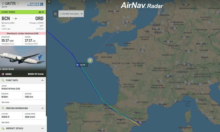 Timeline of the UA770 Emergency Diversion