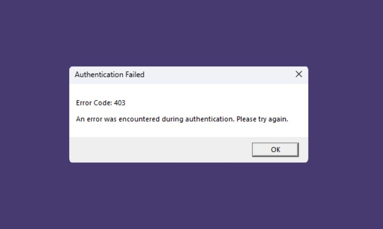 an error was encountered during authentication roblox